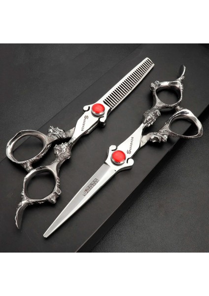 5.5 Inç Kesim Mor Tarzı Scissorairdressing Berber Ors Profesyonel Berber Berber Ors Düz Kesim Tg Altın (Yurt Dışından)