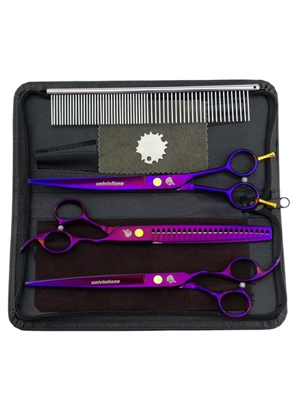 8001-KESME Stili 8" Univinlions Evcil Hayvan Tımar Ors Köpek Tımar Ors Profesyonel Köpek Makası Köpek Kedi Saç Kesme Makası Kedi Saç Kesme Seti (Yurt Dışından)