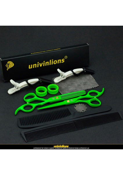 Yeşil Set Stili Univinlions 6 "profesyonel Salon Saç Ors Kuaför Saç Kesme Ors Tg Makasları Berber Saç Kesimi Tijeras Ciseaux (Yurt Dışından)