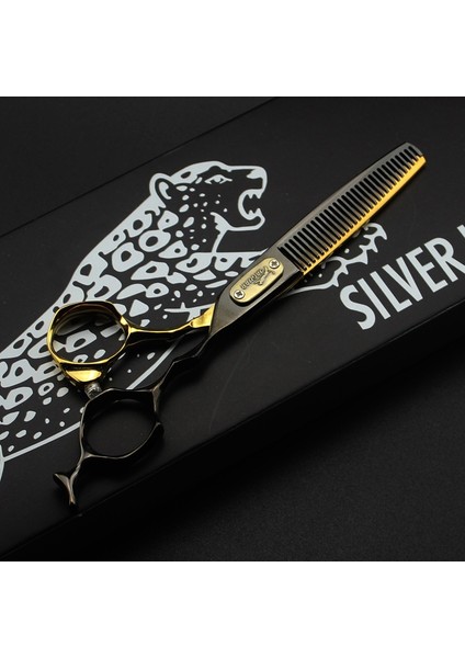 Siyah Altın Inceltme Stili Profesyonel Berber Araçları Orijinal Kutusu Jaguar 6.0 Inç Kuaförlük Ors Alman Kara Panter Düz Saç Kesme Ors (Yurt Dışından)