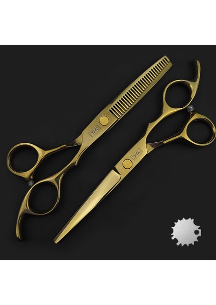 Iki Makas Stili 6 Inç Jrofessional Saç Kesimi Kuaförlük Veya Berber Dükkanı Tg Ors Salon Kesme Berber Salonu Altın Set (Yurt Dışından)