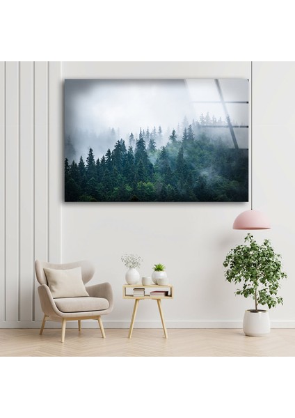 Sisli Orman Temperli Cam Duvar Tablosu modelleri