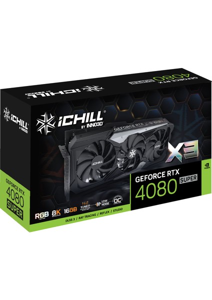 INNO3D Nvidia Geforce RTX4080 Super Ichıll X3 16GB 256 Bit GDDR6X Ekran Kartı (C408S3-166XX-187049H)