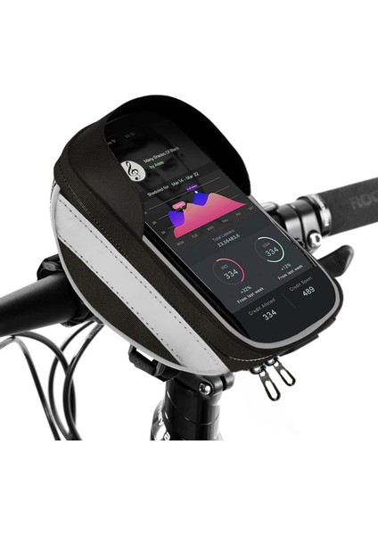 Universal Su Geçirmez Reflektörlü Bisiklet Motosiklet Scooter Telefon Tutucu Fermuarlı Çanta - AL4211