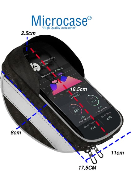 Universal Su Geçirmez Reflektörlü Bisiklet Motosiklet Scooter Telefon Tutucu Fermuarlı Çanta - AL4211 fiyatları