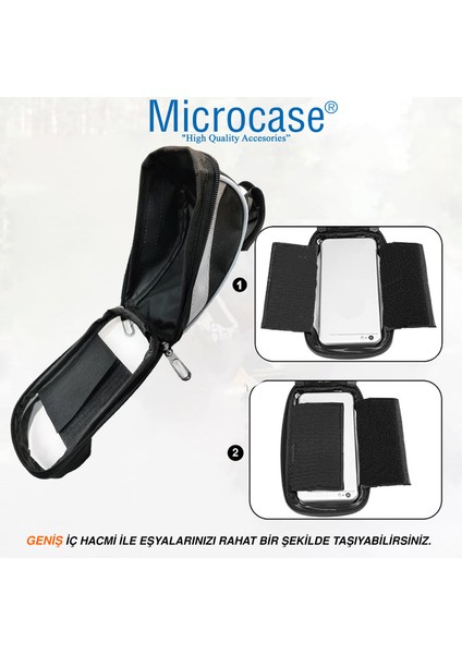 Universal Su Geçirmez Reflektörlü Bisiklet Motosiklet Scooter Telefon Tutucu Fermuarlı Çanta - AL4211 modelleri