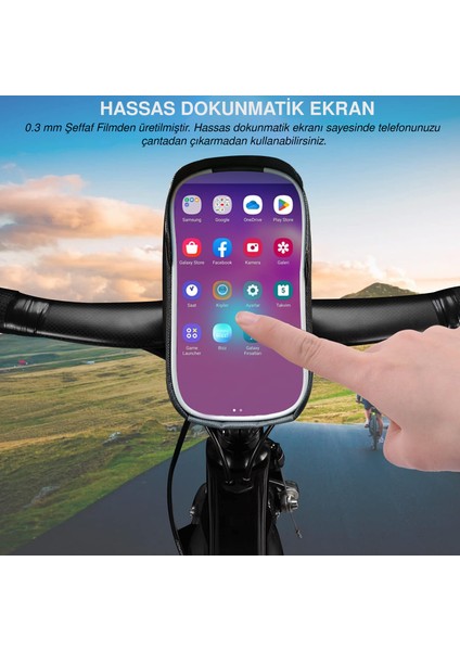 Universal Su Geçirmez Reflektörlü Bisiklet Motosiklet Scooter Telefon Tutucu Fermuarlı Çanta - AL4211 fırsatları