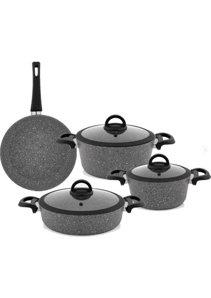 Cucina Granit Tencere Seti -7 Parça-Gri