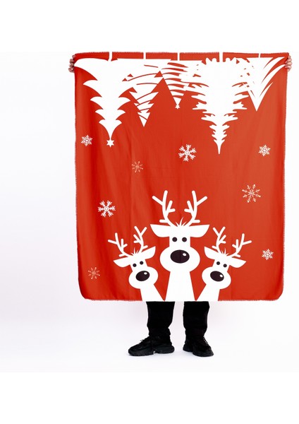 Ağaçlar ve Geyikler Polar Tv Battaniyesi