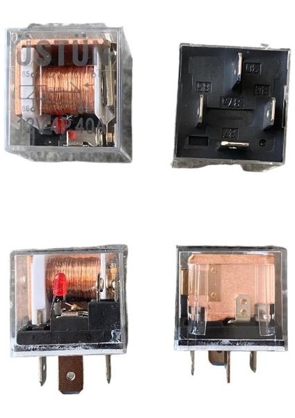 Mini Röle 12V Işıklı Şeffaf Su Geçirmez 40 A 4 Fişli