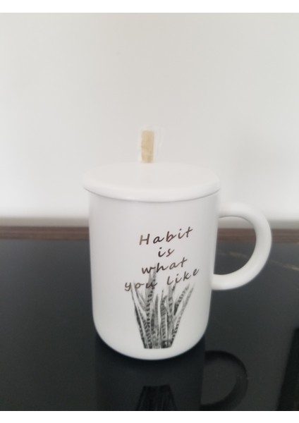 Porselen Kapaklı Çelik Kaşıklı Hediyelik Kupa Bardak fiyatları