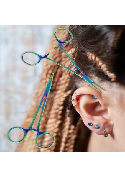Portegu Saç Ekme Makası Pens Makas Piercing Makas Düz Uçlu 13CM modelleri