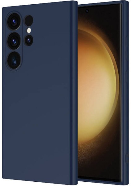 Samsung Galaxy S24 Ultra Kılıf Mara Lansman Silikon Mat Soft Kamera Korumalı Lacivert