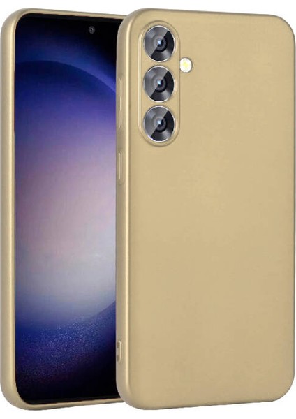 Samsung Galaxy S24 Kılıf Premier Kamera Korumalı Mat Silikon Gold