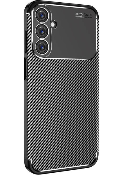 Samsung Galaxy A15 Kılıf Negro Karbon Kamera Korumalı Silikon Lüx+Nano Siyah