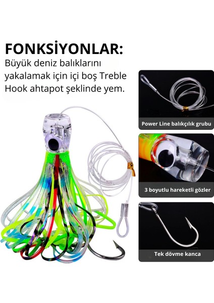 Maket Balık Deniz Balıkçılığı Ahtapot 3D Gözler Balık Yemi Wobler