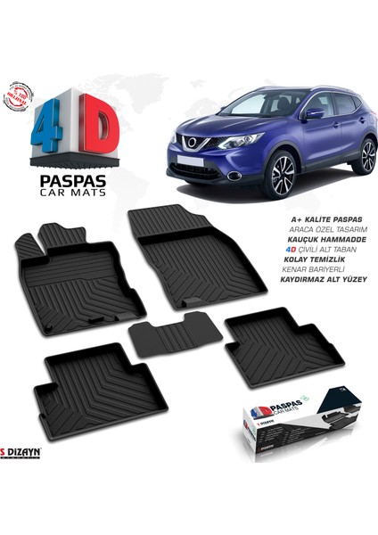 Nissan Qashqai 2 4d Havuzlu Paspas Bagaj Havuzu Seti 2014-2021 A+ Kalite