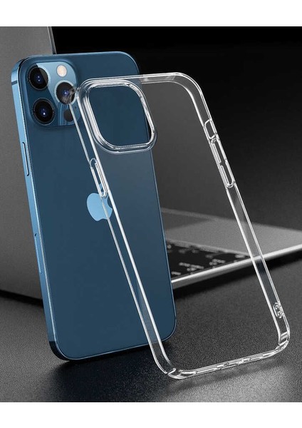 Apple iPhone 14 Pro ile Uyumlu Kılıf Yüksek Korumalı Sert Şeffaf Kapak