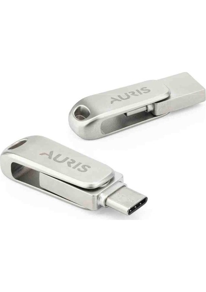 Auris 32Gb.Type-C ve USB 3.0 USB Flash Bellek Otg Çift Girişli Metal Sağlam Orjinal