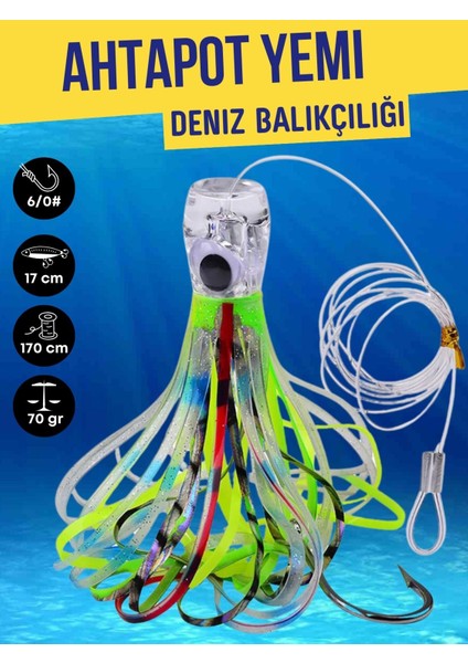 Maket Balık Deniz Balıkçılığı Ahtapot 3D Gözler Balık Yemi Wobler