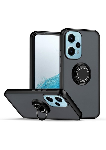 Xiaomi Poco F5 Kılıf Montreal Yüzüklü Standlı + Ekran Koruyucu