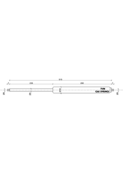 TVM Gas Springs Gazlı Amortisör 515MM Açık Boy