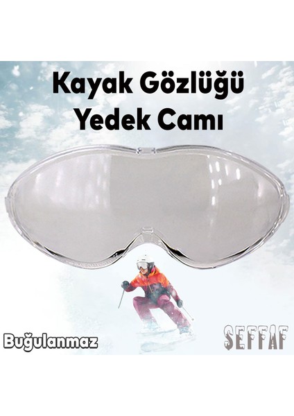 Bellasimo Çerçevesiz Kayak Gözlüğü Camı Lens Değiştirebilir Cam Antifog Güneş Kar Gözlük Camı Şeffaf