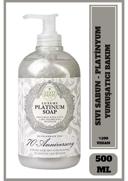 Nesti Dante  Luxury Platinum Yumuşatıcı,Arındırıcı Yumuşatıcı El ve Yüz Temizleme jeli 500 Ml