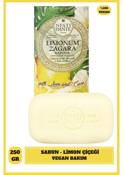 Nesti Dante With Love & Care  Limonum Zagara Citrus Limon Özütü Sabun Vegan Bakım 250 Gr