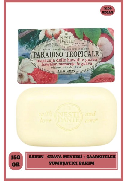 Paradiso Tropicale Hawaiian Maracuja&Guava Katı Sabun 250 gr | Nemlendirici | Guava Mevesi, Çarkıfelek