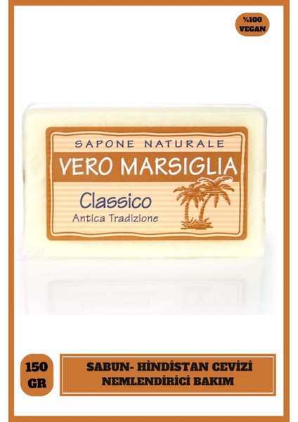 Vero Marsiglia Classico Katı Sabun 150gr | Nemlendirici | Hindistan Cevizi Özü