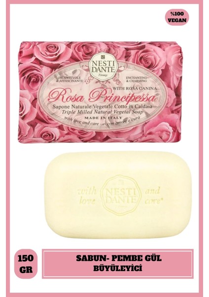 Le Rose Principessa Katı Sabun 150 Gr | Nemlendirici | Pembe Gül