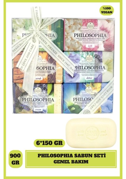 Philosophia Sabun Seti 6 * 150Gr |Genel Bakım | Prebiotic,Cream,Scrub,Lift,Collagen,Breeze,Detox