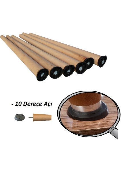 Ahşap Masa & Sehpa Konik Ayak 50 cm 1 Adet