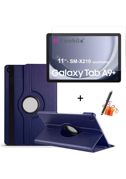 Galaxy Tab A9+ Plus 11” SM-X210 Uyumlu Tablet Kılıfı Ekran Koruyucu Kalem Hediyeli Set Kapaklı Stand