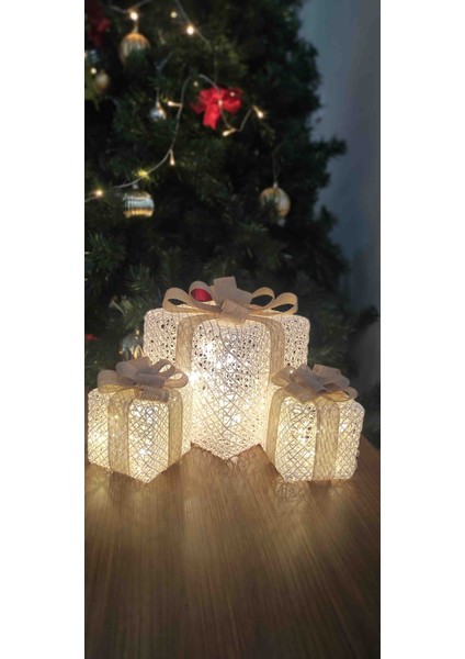 Yılbaşı Ağacı Altı LED Işıklı 3lü Kutu