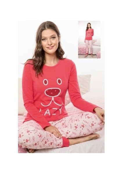 Kadın Interlok Uzun Kollu Pijama Takımı