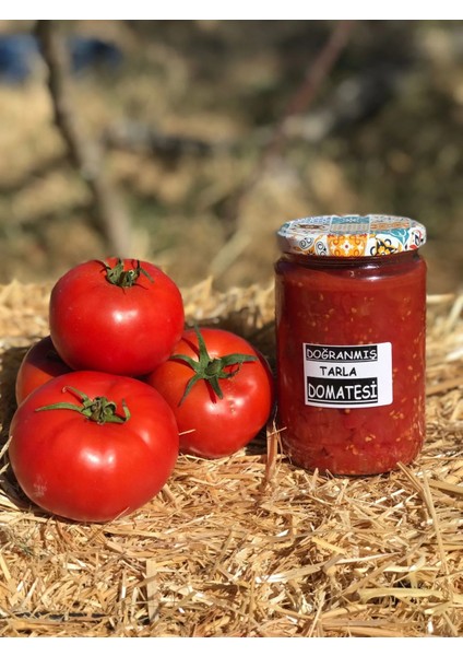 Doğranmış Tarla Domatesi Cam Kavanoz 660 Cc (GÜBRESİZ, İLAÇSIZ, HORMONSUZ, TUZ İÇERMEYEN)