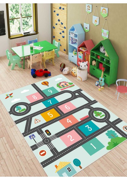 Dijital Baskı Kaymaz Taban Makinede Yıkanabilir Çocuk Odası Halısı Bebek Odası Halısı fiyatları