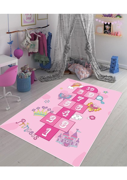 Dijital Baskı Kaymaz Taban Makinede Yıkanabilir Çocuk Odası Halısı Bebek Odası Halısı