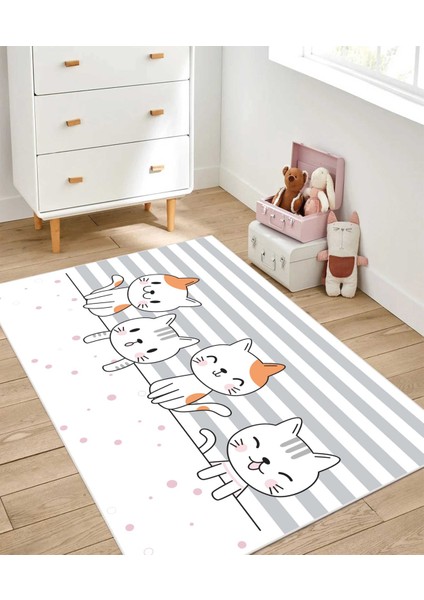 Dijital Baskı Kaymaz Taban Makinede Yıkanabilir Çocuk Odası Halısı Bebek Odası Halısı