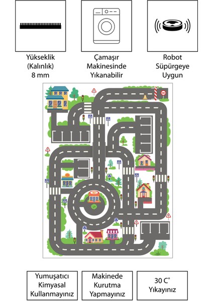 Dijital Baskı Kaymaz Taban Makinede Yıkanabilir Çocuk Odası Halısı Bebek Odası Halısı modelleri