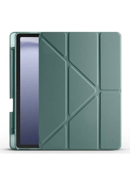 Samsung Galaxy A9 Plus X210 Kılıf Tri Folding Kalem Bölmeli Standlı