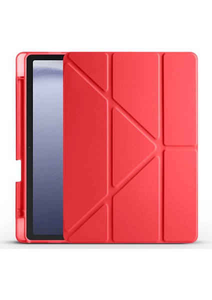 Samsung Galaxy A9 Plus X210 Kılıf Tri Folding Kalem Bölmeli Standlı