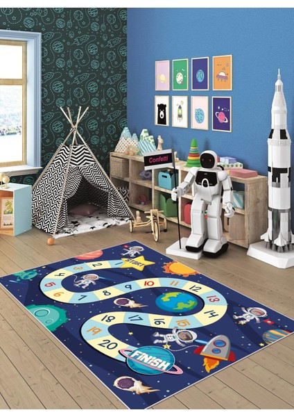 Dijital Baskı Kaymaz Taban Makinede Yıkanabilir Çocuk Odası Halısı Bebek Odası Halısı