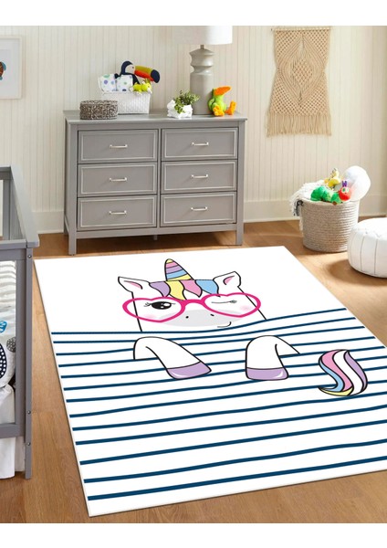 Dijital Baskı Kaymaz Taban Makinede Yıkanabilir Çocuk Odası Halısı Bebek Odası Halısı