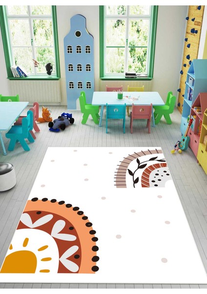 Dijital Baskı Kaymaz Taban Makinede Yıkanabilir Çocuk Odası Halısı Bebek Odası Halısı