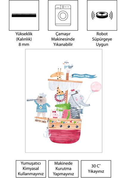 Dijital Baskı Kaymaz Taban Makinede Yıkanabilir Çocuk Odası Halısı Bebek Odası Halısı