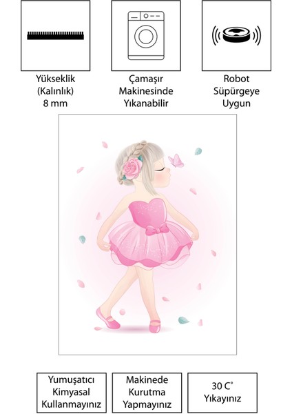 Dijital Baskı Kaymaz Taban Makinede Yıkanabilir Çocuk Odası Halısı Bebek Odası Halısı