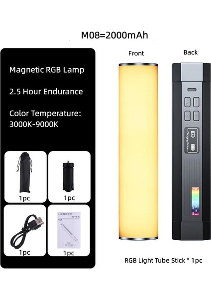Rgb LED M07 Ortam Aydınlatma Mini Ayaklı Ambiyans Işığı Fotoğraf&video Çekim Youtube Tiktok